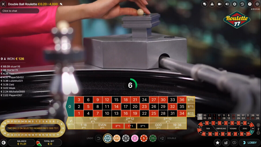 Screen Double Ball Roulette 2