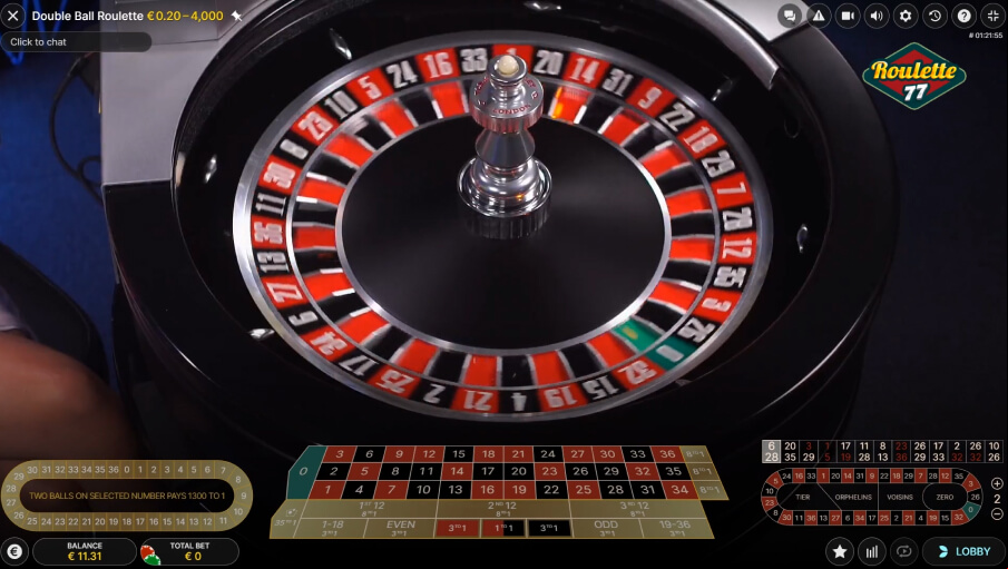Screen Double Ball Roulette 3