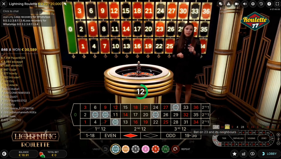 Screen Lightning Roulette 2
