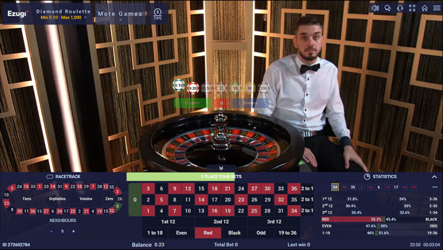 Screen Live Diamond Roulette 1