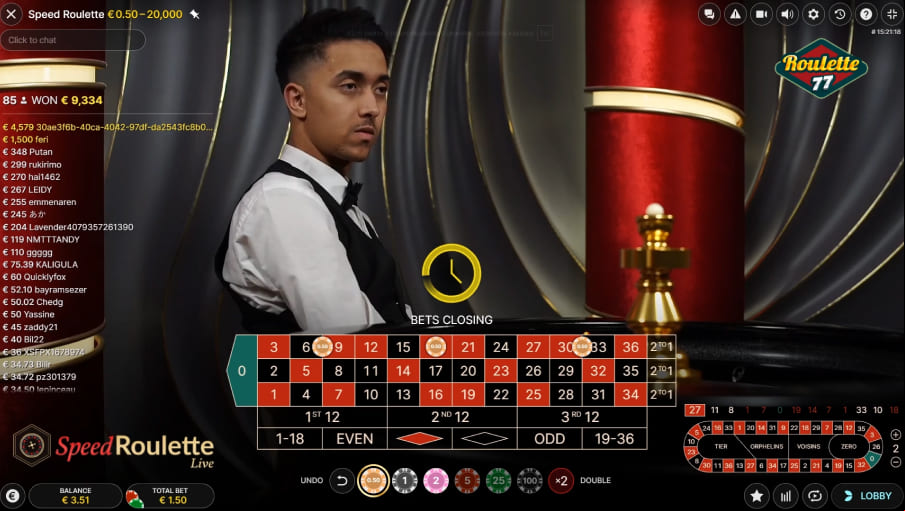 Screen Speed Roulette (Live Games) 3
