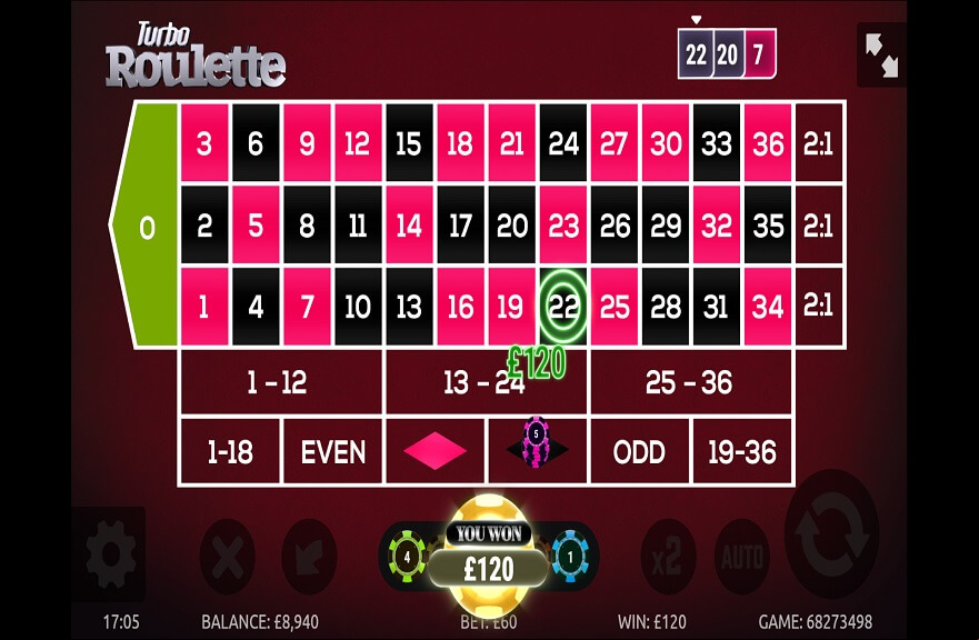 Turbo Roulette screen 2