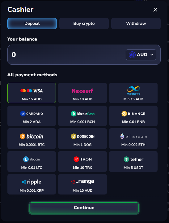 7bit casino deposit process