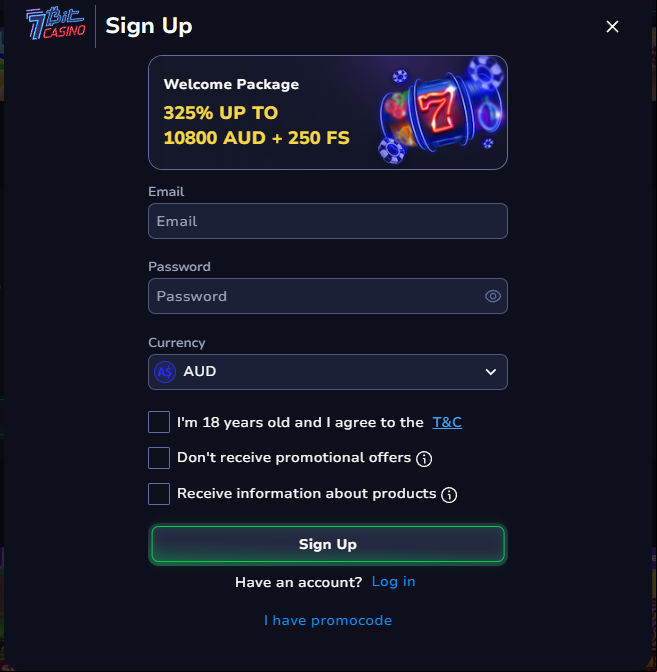 7bit casino registration