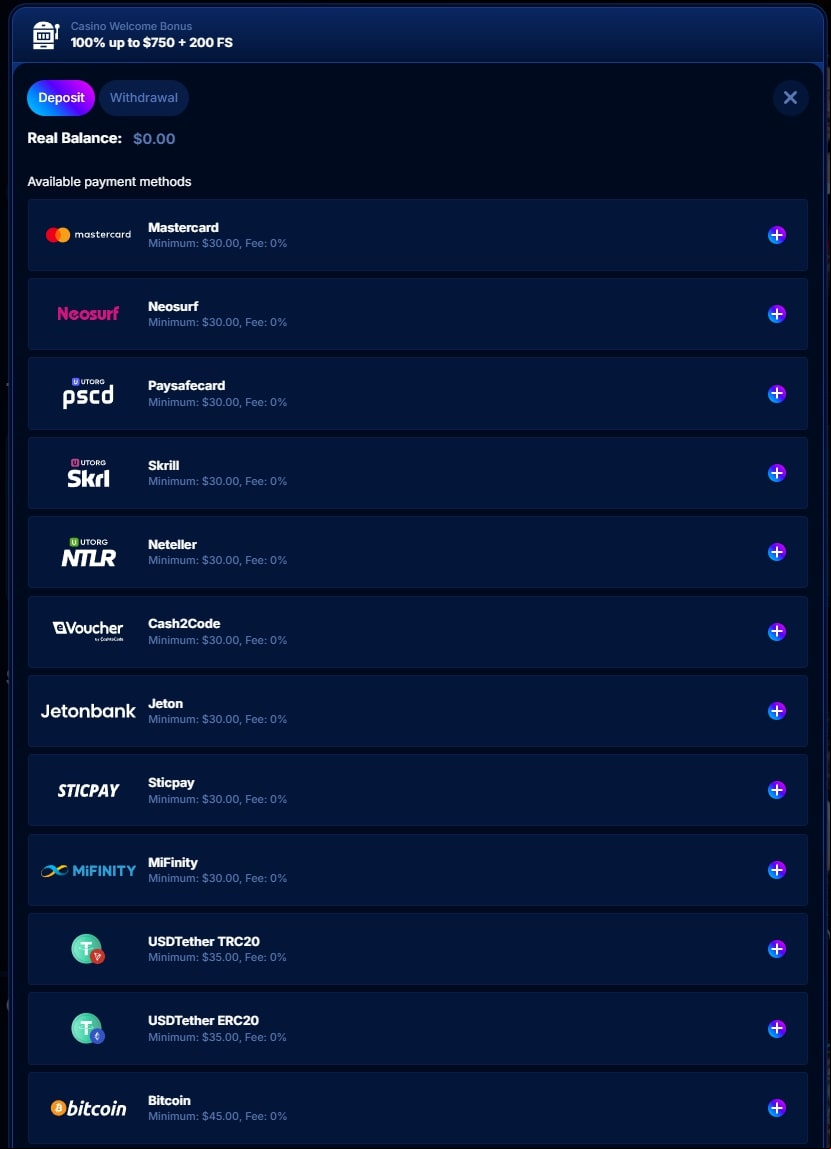 boomerangbet casino deposit methods