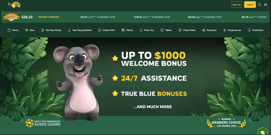 Fair Go Casino screen 1