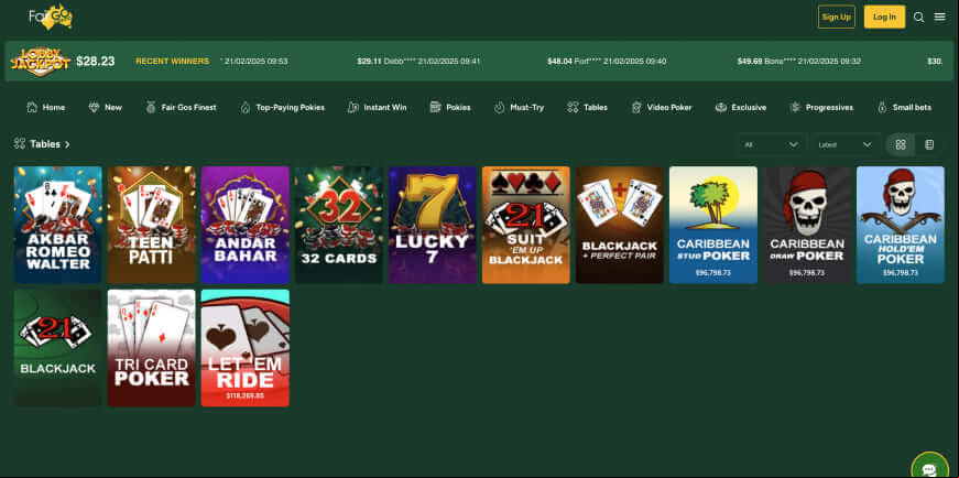 Fair Go Casino screen 2
