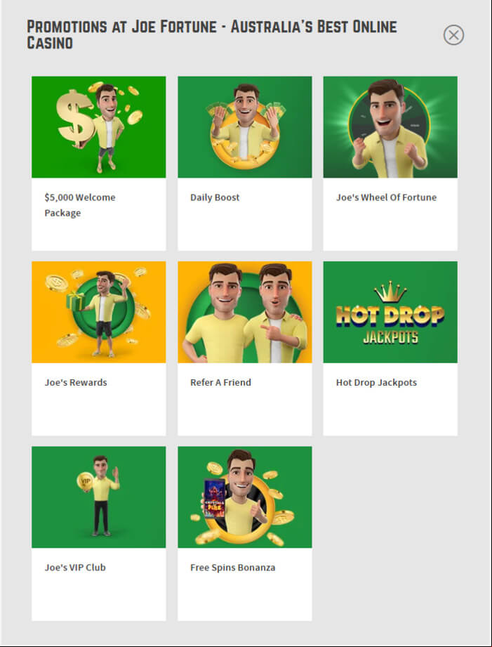 joefortune casino promotions