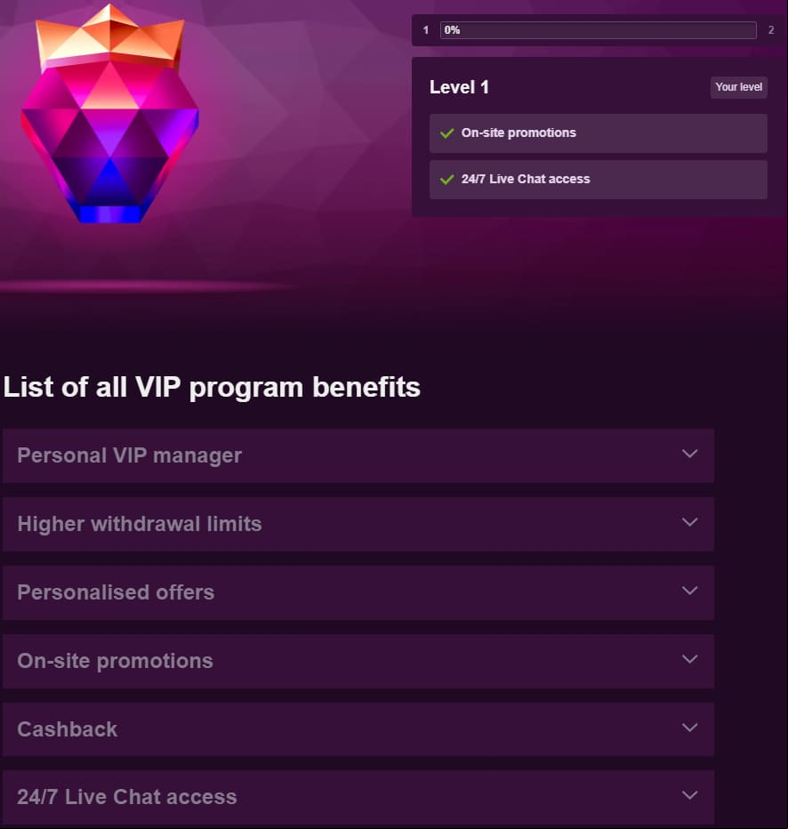 malina casino vip benefits