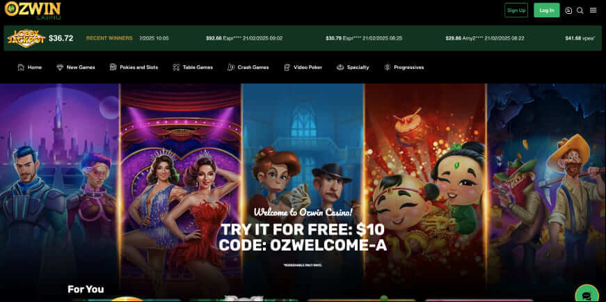 Ozwin Casino screen 1