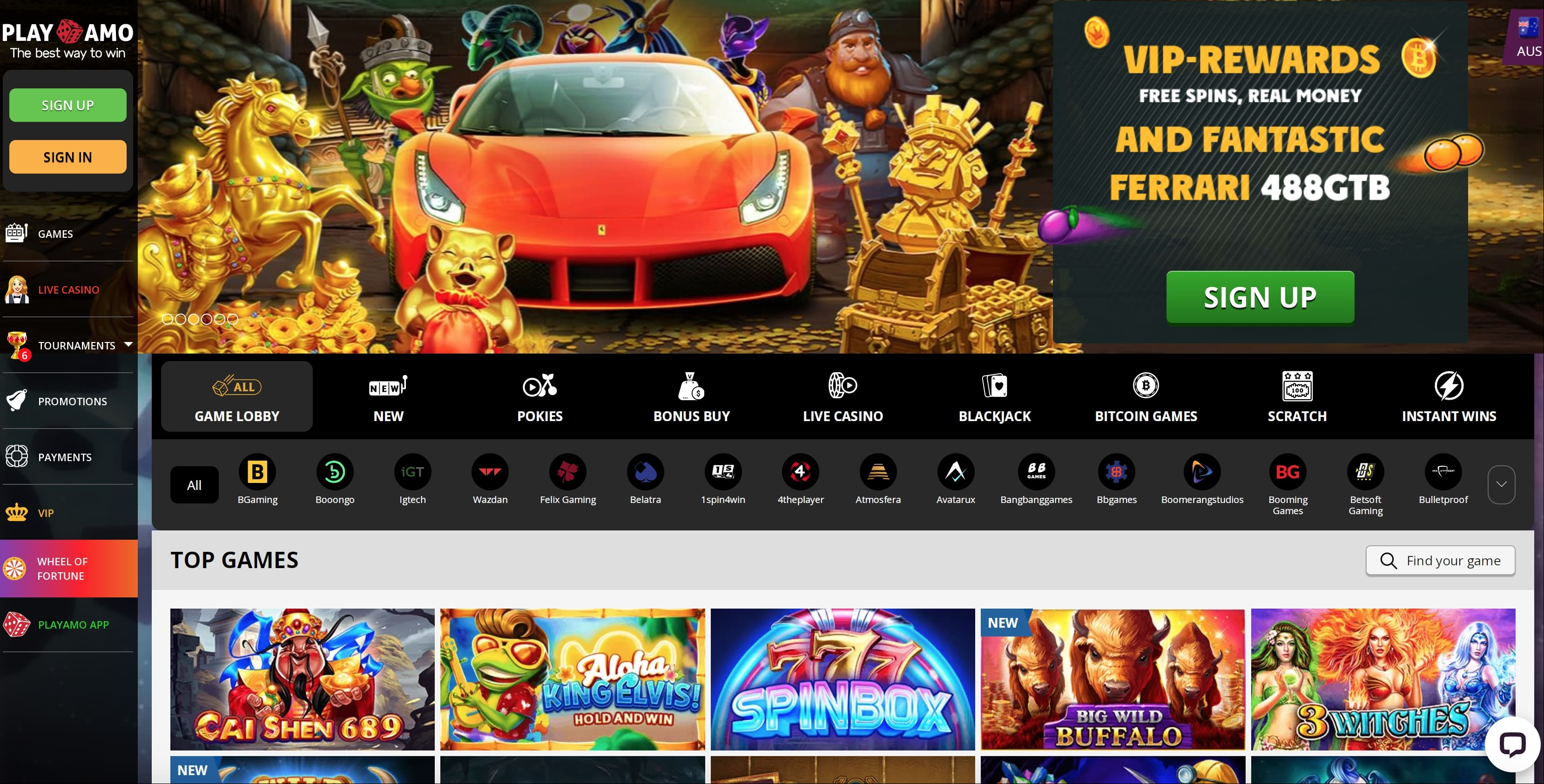 PlayAmo screen 1