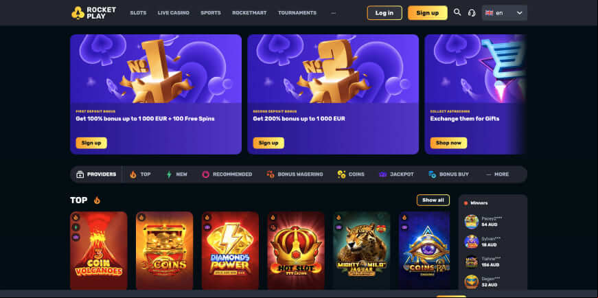 Rocketplay Casino screen 1