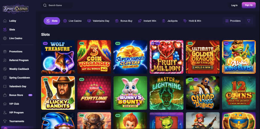 Spirit Casino screen 2