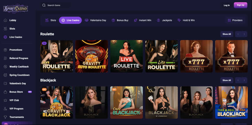 Spirit Casino screen 3