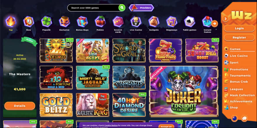 Wazamba screen 2