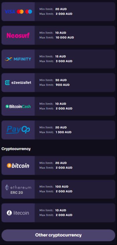 winspirit casino deposit limits