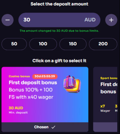 winspirit casino depositing process