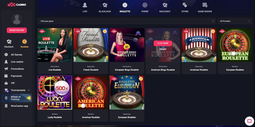 Woo Casino screen 2